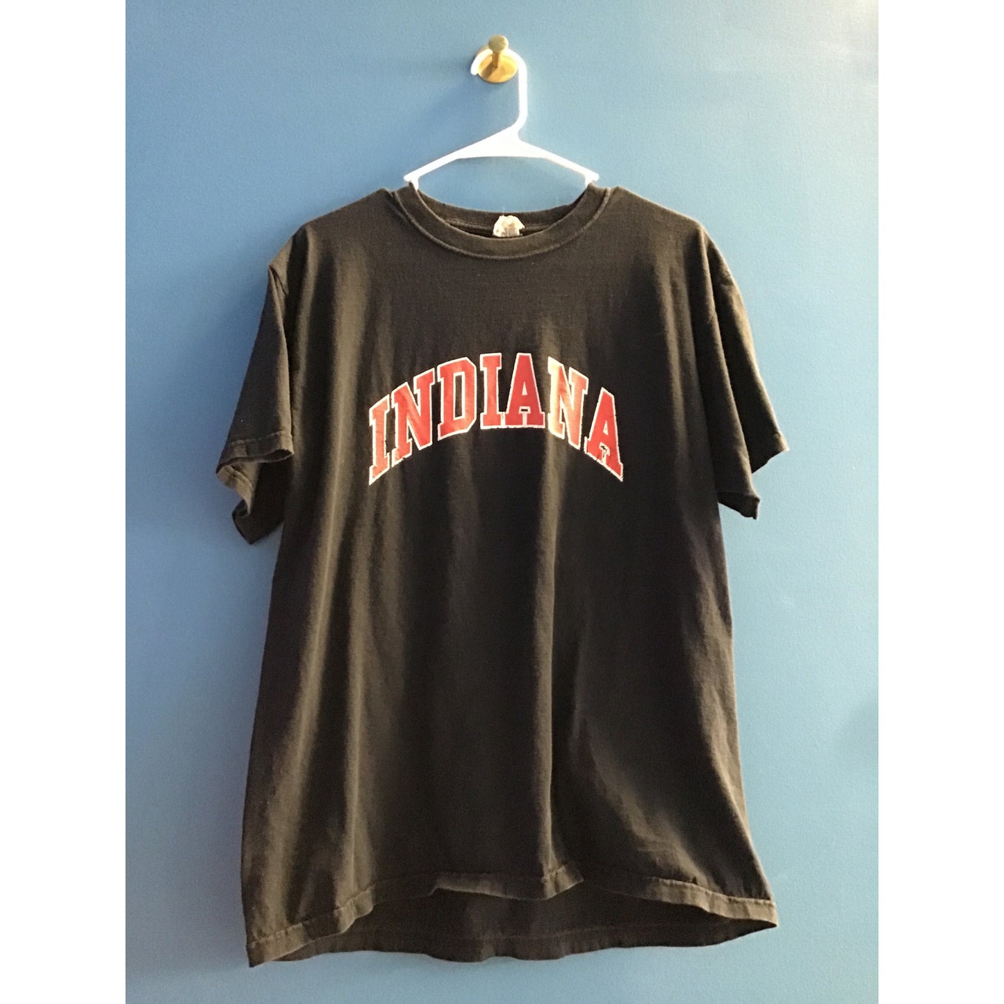 Y2K IU INDIANA Hoosier Graphic Print Black Arch T-shirt Women's Size Large