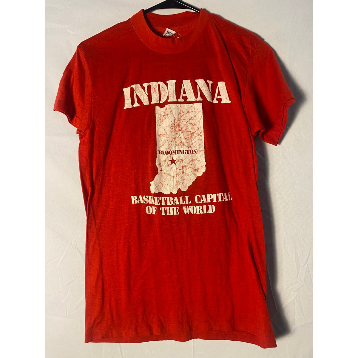 Vintage 80s LOGO 7 IU Indiana University Red Basketball Shirt Men's Size Small