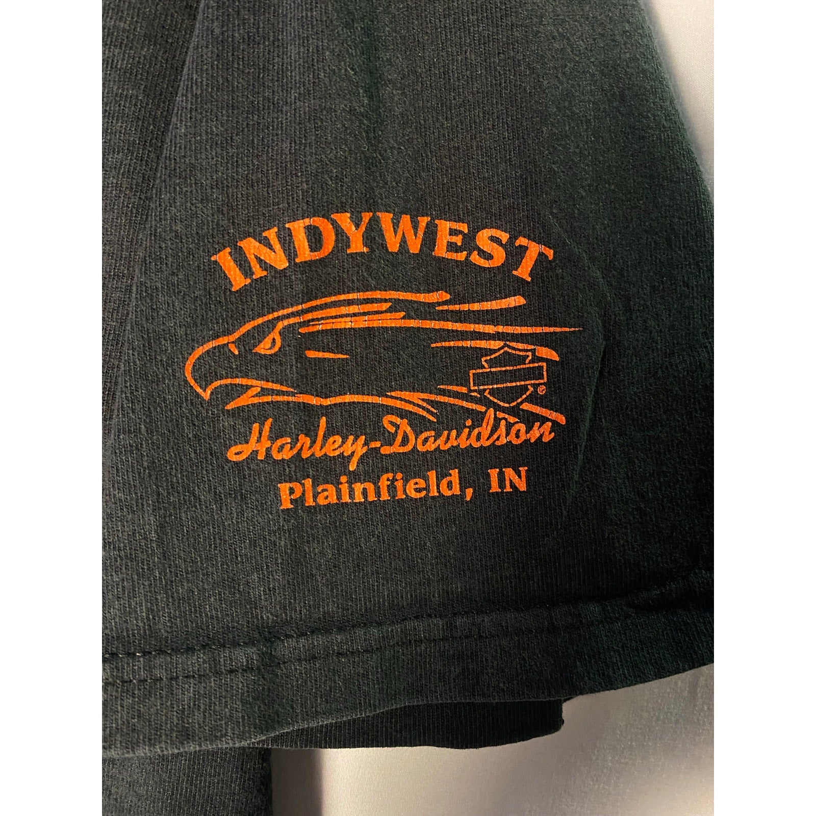 Harley Davidson INDYWEST Plainfield, Indiana Black Henley Shirt Men's L/XL