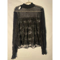 Forever 21 Black Floral Sheer Lace Long Sleeve Sheer Top Women's Size 3XL
