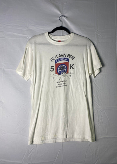 82nd Airborne Division 5K AL-HASSA Saudi Arabia White T-Shirt Men's Size Large