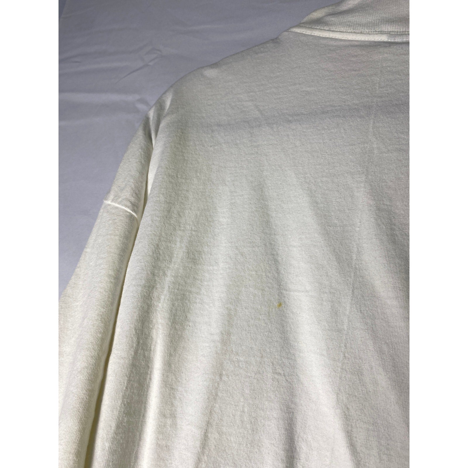 Logo Athletic Embroidered NBA Bulls White Mock Neck Long Sleeve Shirt Men's XL