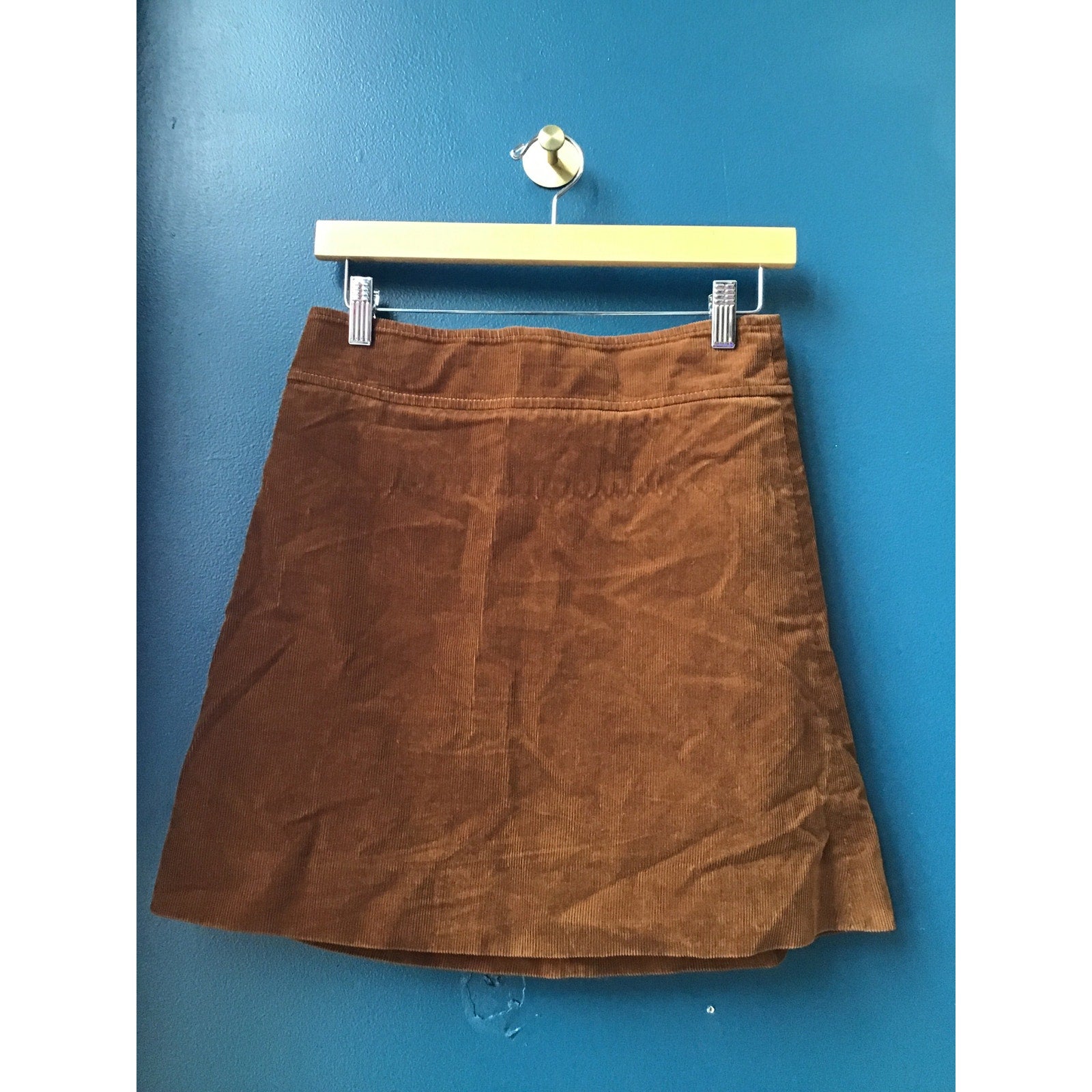 J.Crew Tan Mini A-line Skirt in Corduroy Zip-Fly Women's Size 2