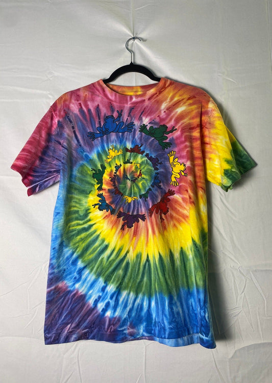 All Sport Multicolor Peace Frog Tie Dye Shirt Men's Size Medium