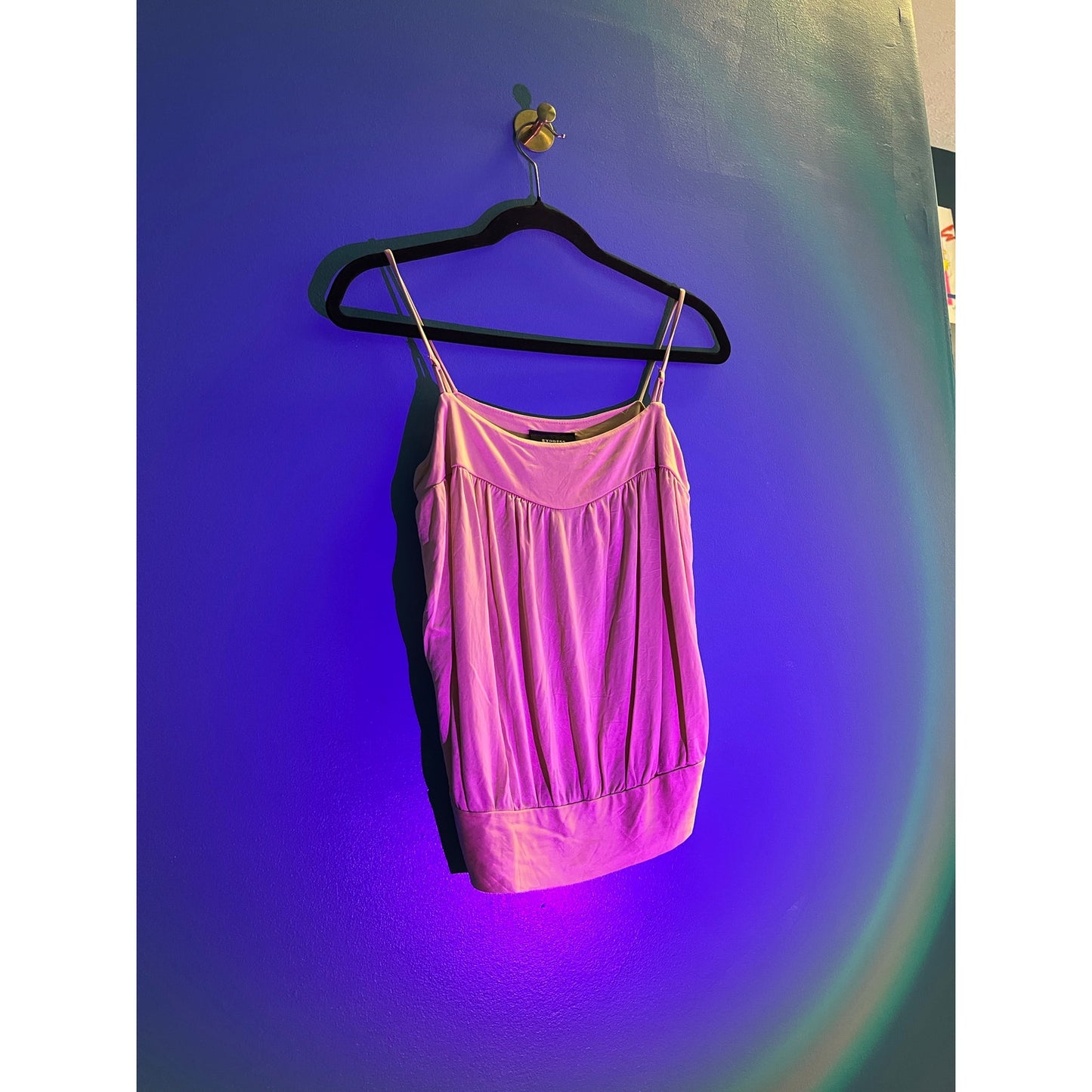 Express Champaigne Pink Pleated Tank Top Sleeveless Women's Size XS