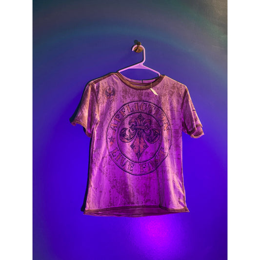 Vintage Y2K Affliction Live Fast Brown T-Shirt Women's Size Small