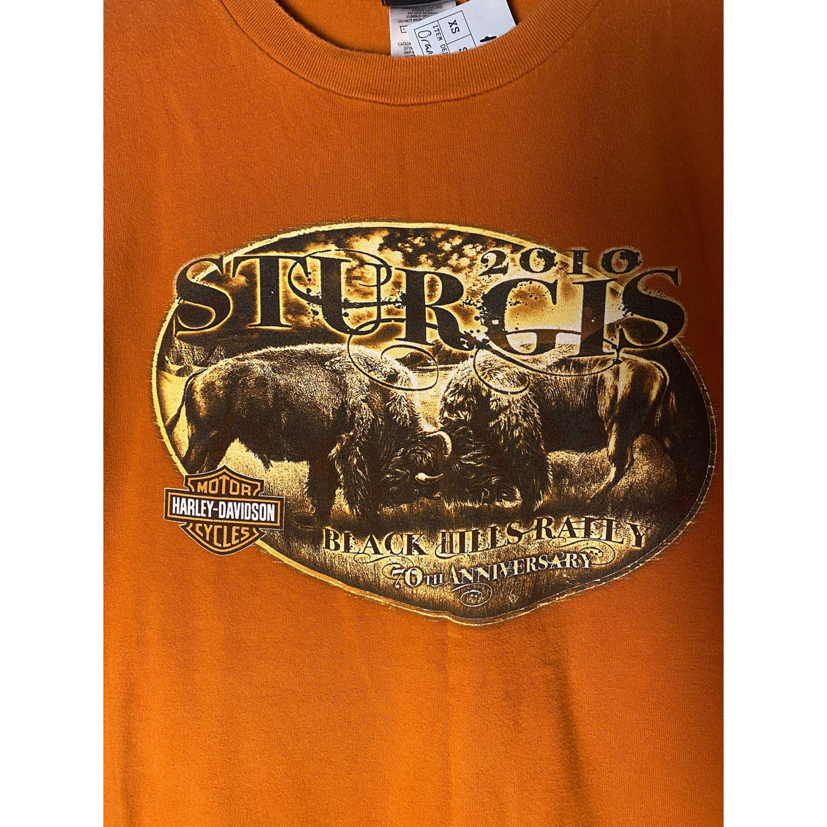 Harley Davidson 2010 Sturgis Black Hills Rally 70th Anniversary Orange Shirt XL