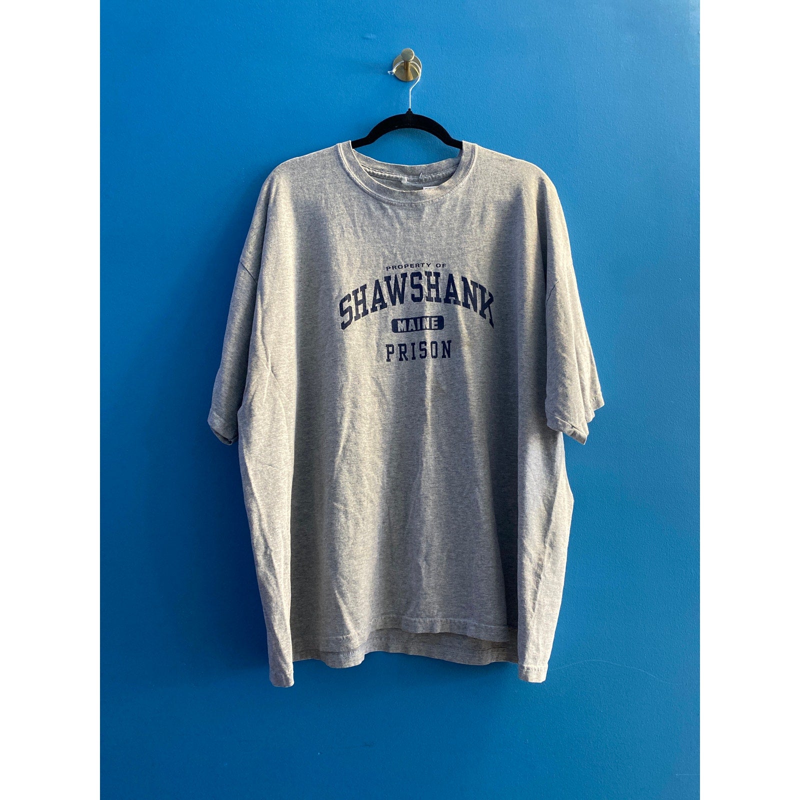 Property of Shawshank MAINE Prison Graphic Print Gray T-shirt Men's Size 3XL
