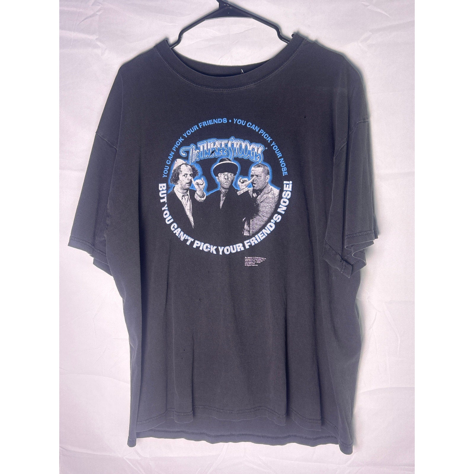 Y2K Gildan The Three Stooges Pick Nose Black T-shirt Men's Size XL
