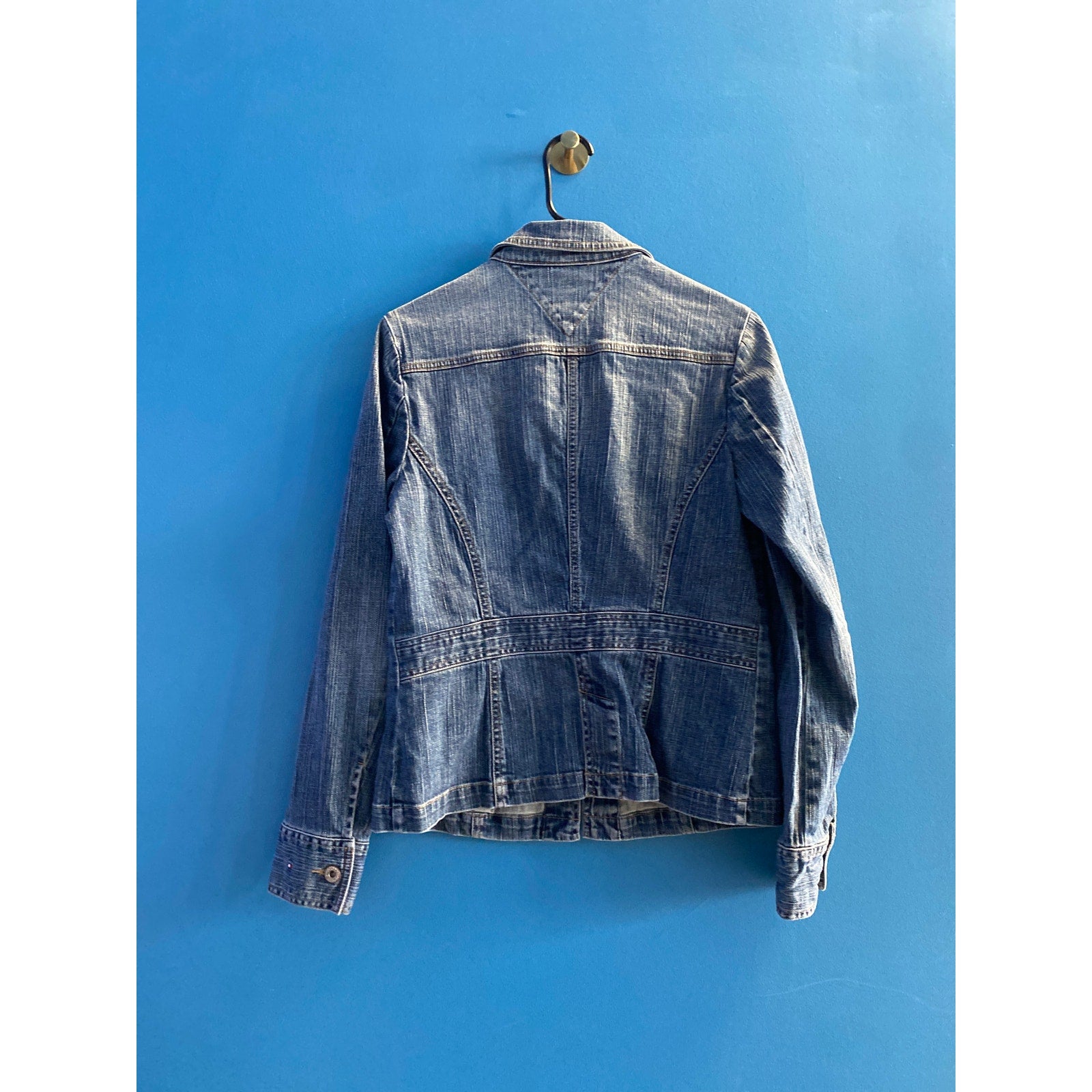 Tommy Hilfiger Button Up Blue Jean Jacket Chest Pockets Women's Size Medium