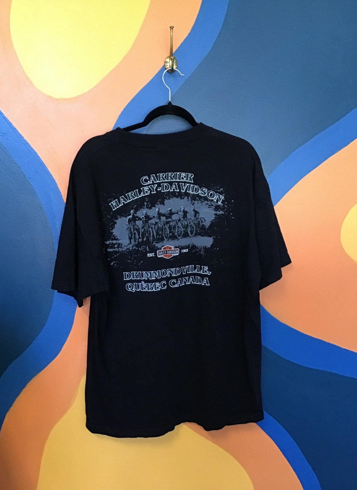 Harley Davidson Drummond Ville, Quebec Canada Graphic Print T-shirt Women's XL