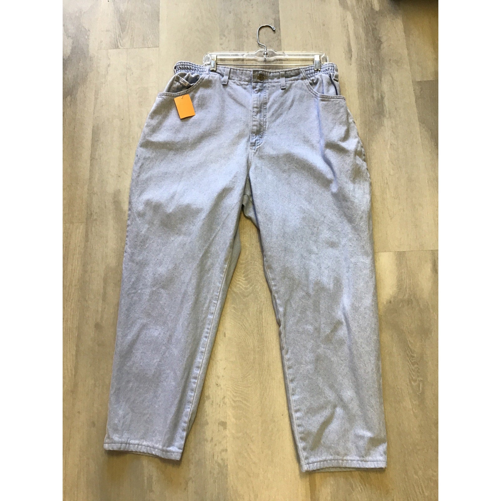ELY Vintage 80s Lee Light Wash Mom Jeans Elastic Waist Relaxed Fit Women's 22W