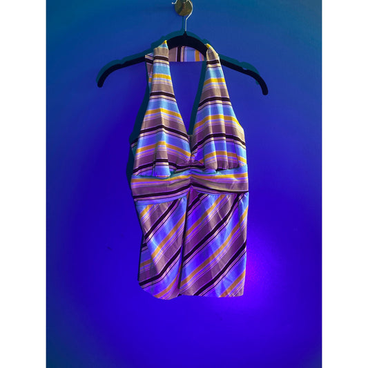Y2K LA Movers Multicolor Striped Halter Top Women's Size Medium