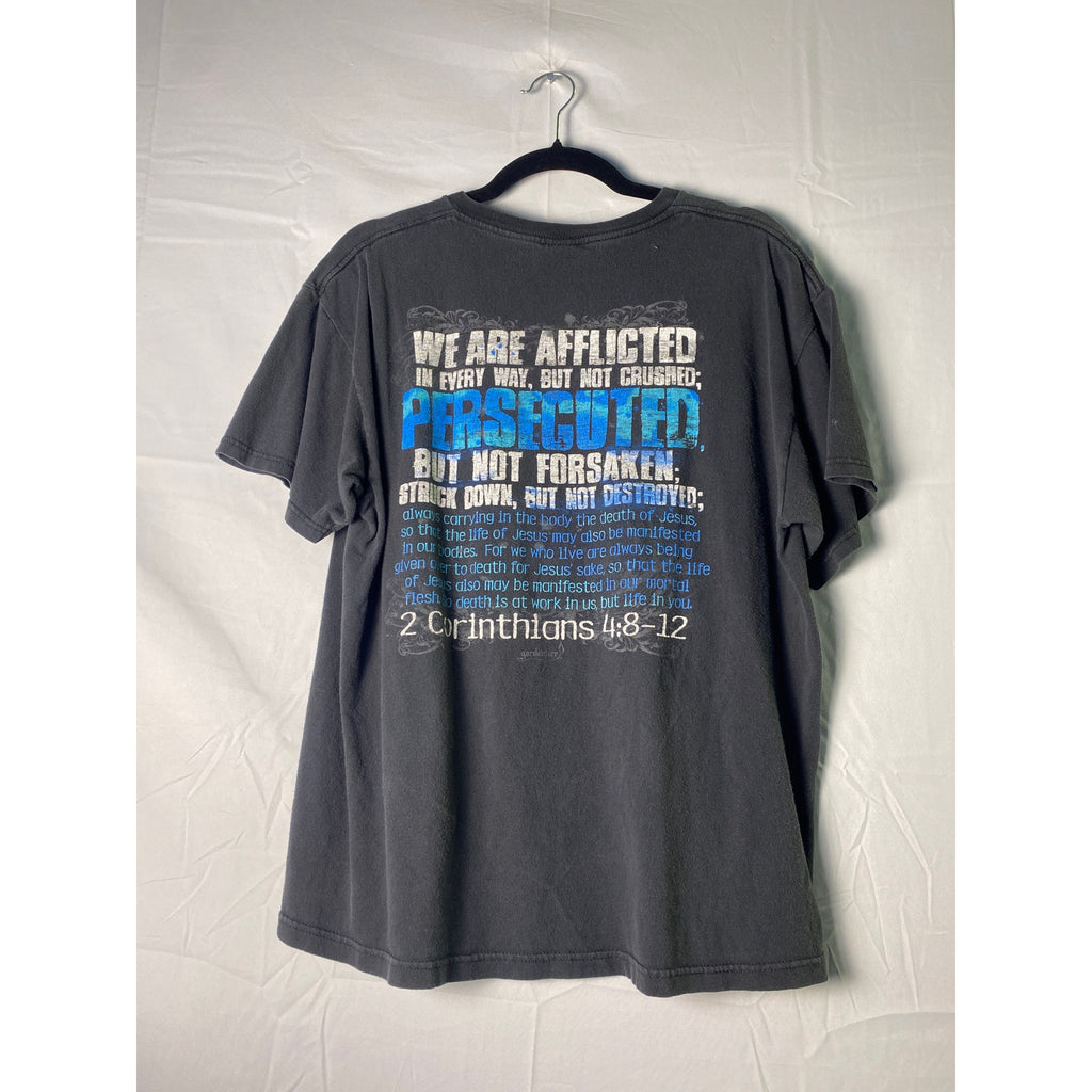 I could be CAUGHT DEAD 2 Corinthians 4:8-12 Shirt Black Men's Size Large