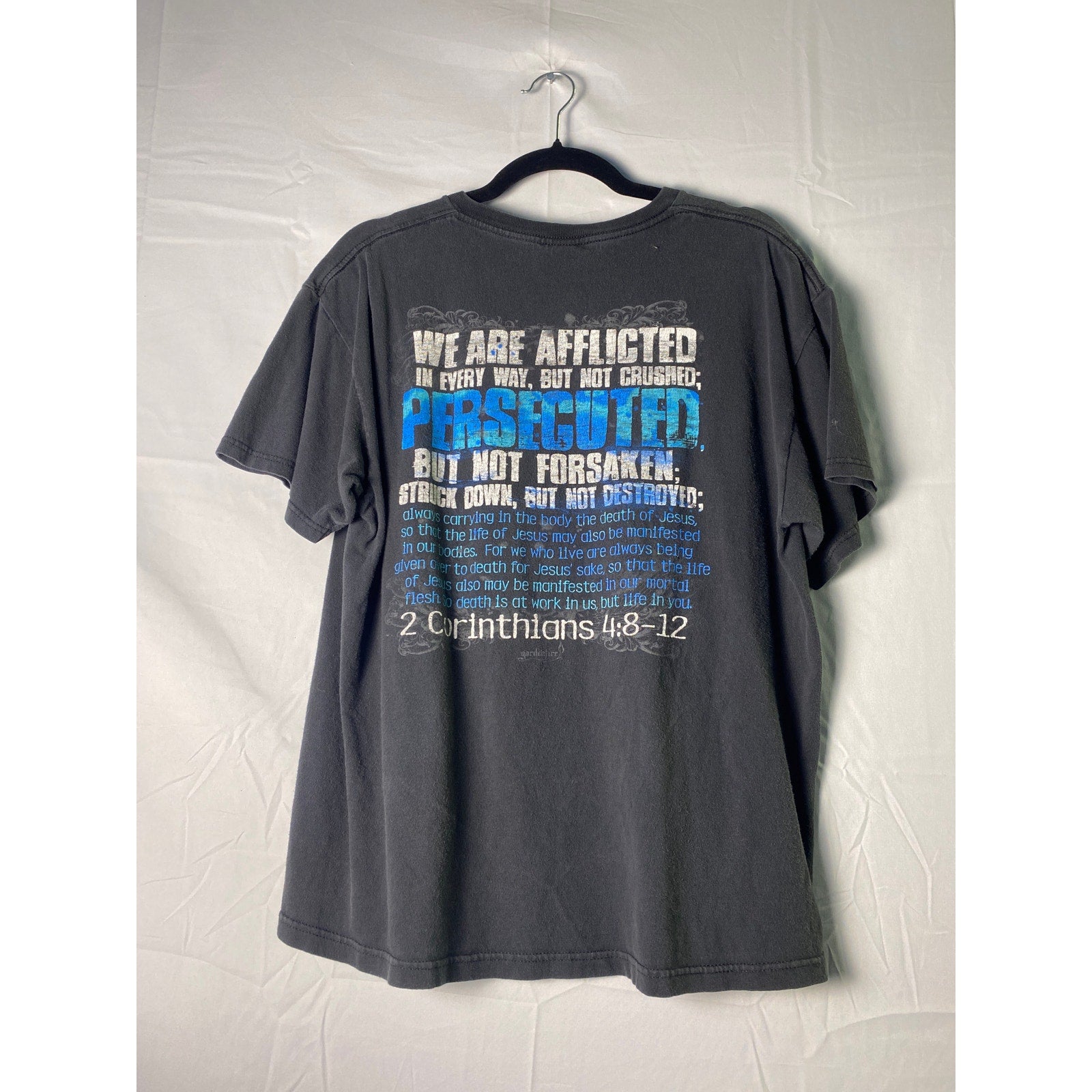 I could be CAUGHT DEAD 2 Corinthians 4:8-12 Shirt Black Men's Size Large