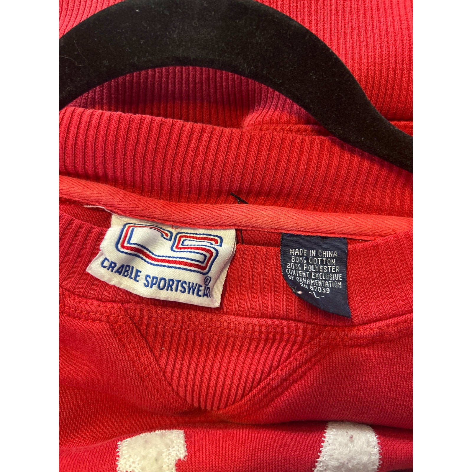 Cable Sportswear INDIANA Embroidered Red Pullover Sweatshirt Women's Size Large