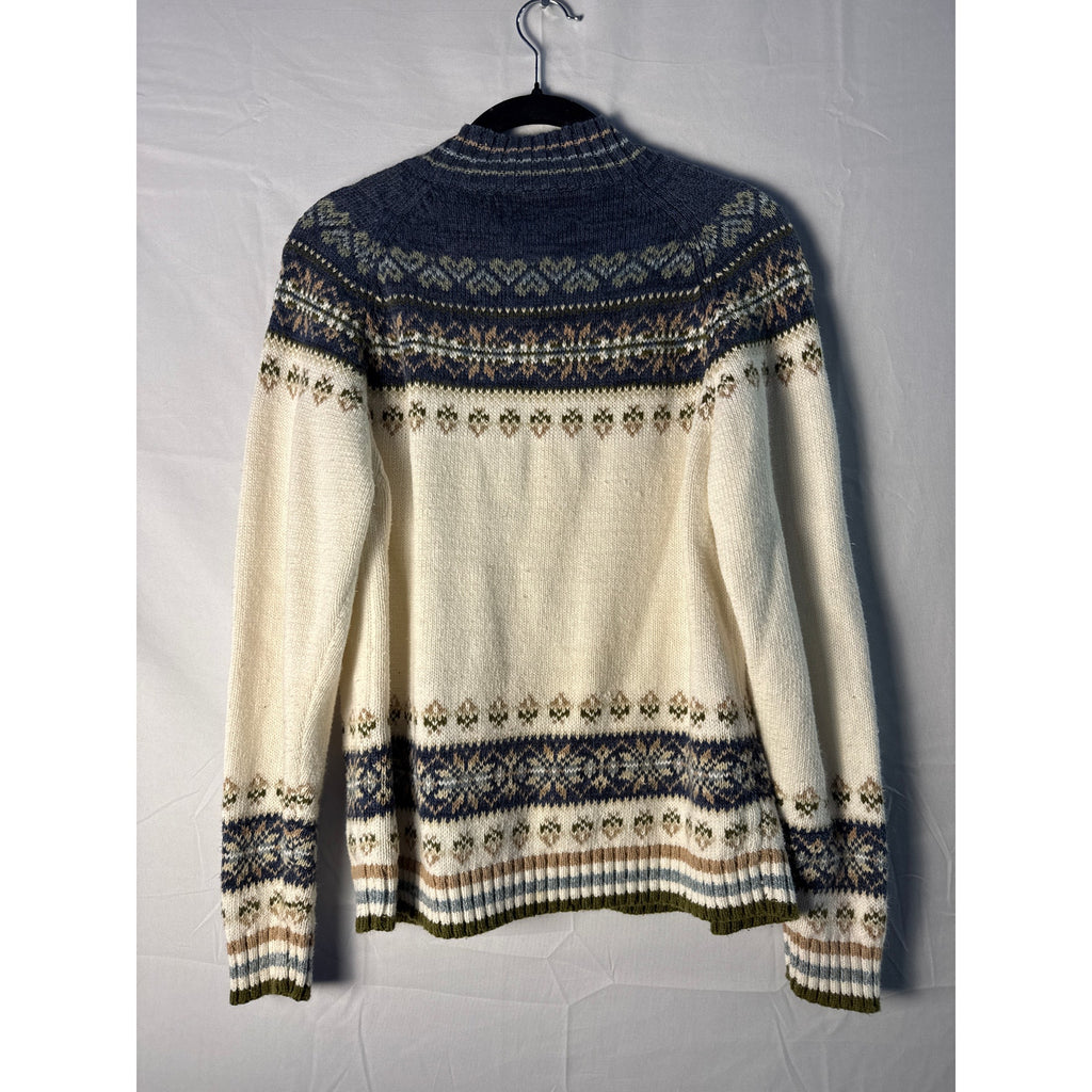 Vintage Tiara International Full Zip Cardigan Sweater Nordic Print Women's Small