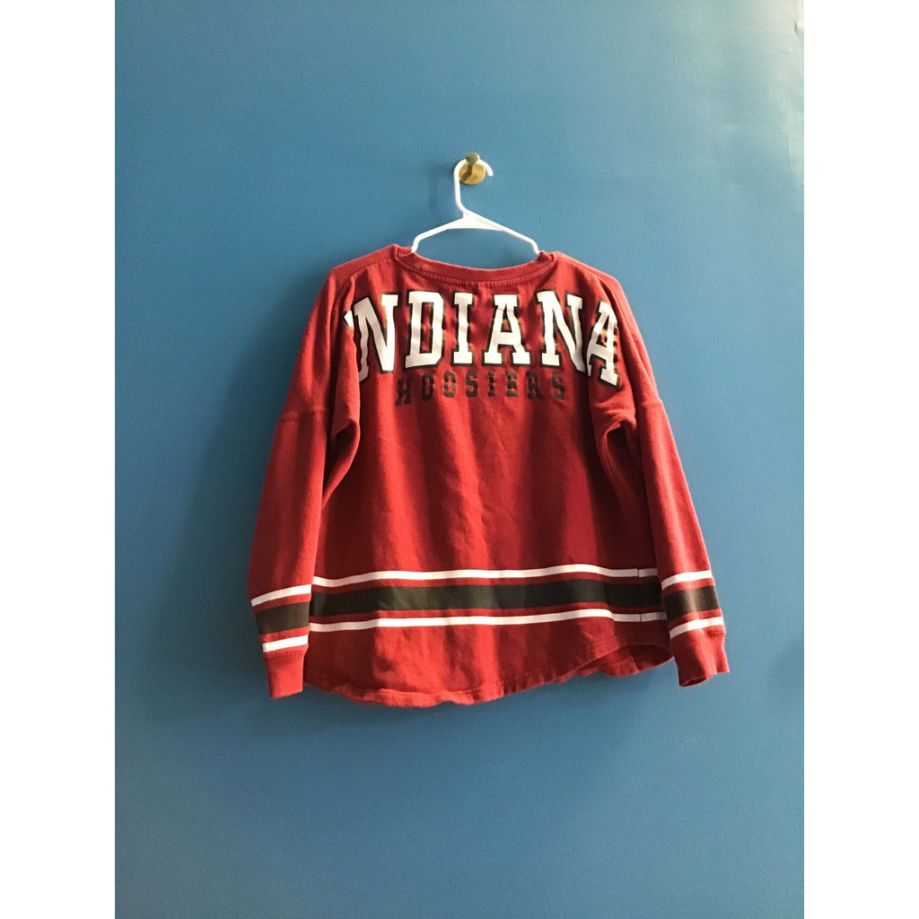 Pink IU Hoosiers Logo Print Pullover Long Sleeve Sweatshirt Women's Size Large