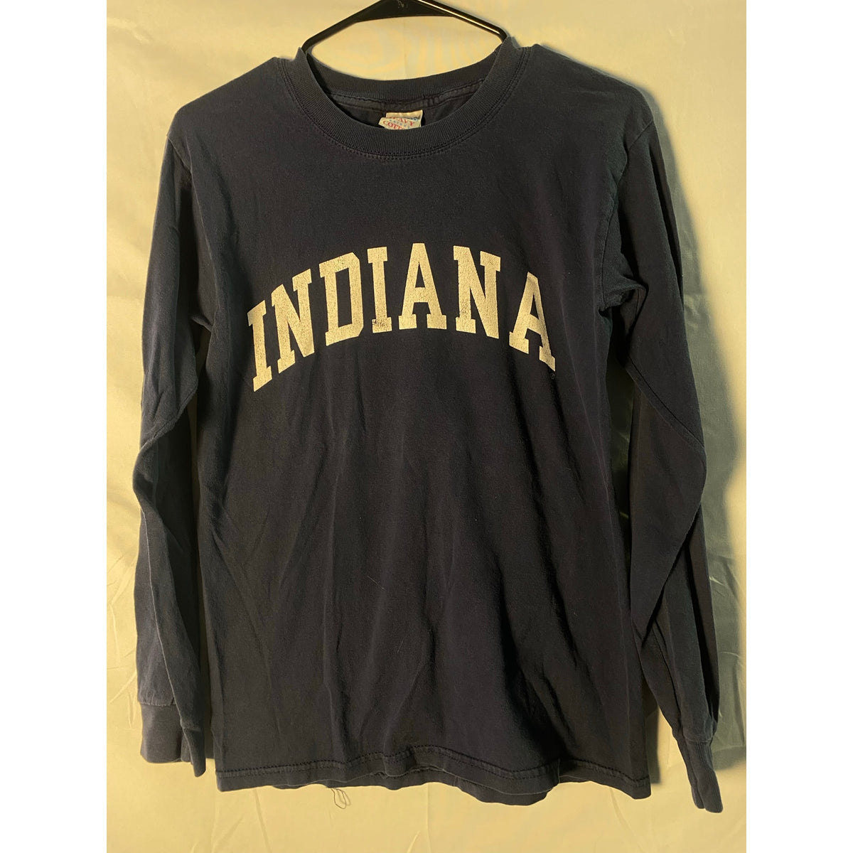Gildan IU Indiana University Long Sleeve Navy Shirt Crewneck Men's Size Small