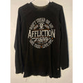 Affliction LIVE FAST Skull Thermal Long Sleeve Reversible Shirt Men's Medium
