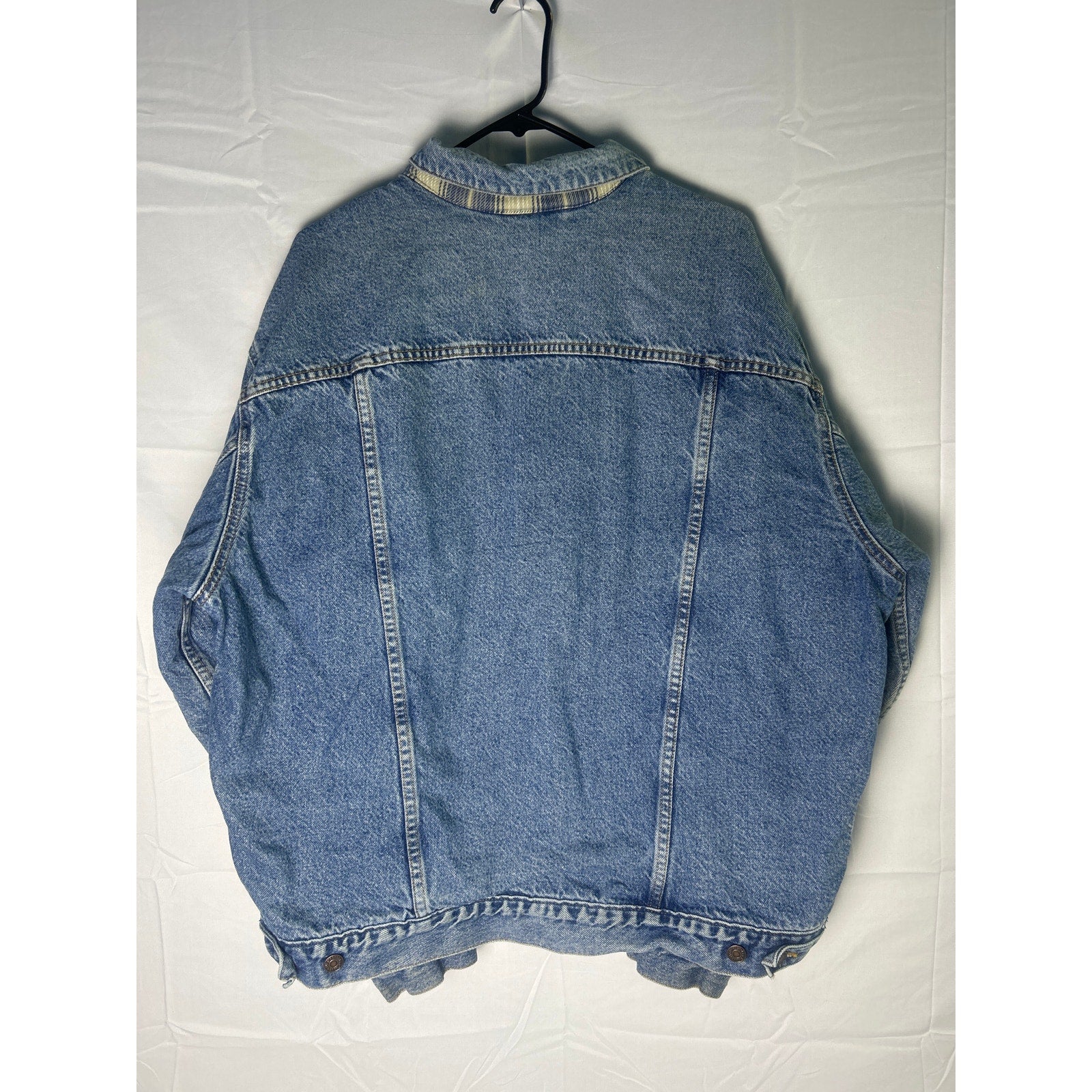 Levi's Lined Jacket Blue Denim Jeans Button Up Light Wash Men's Size Large