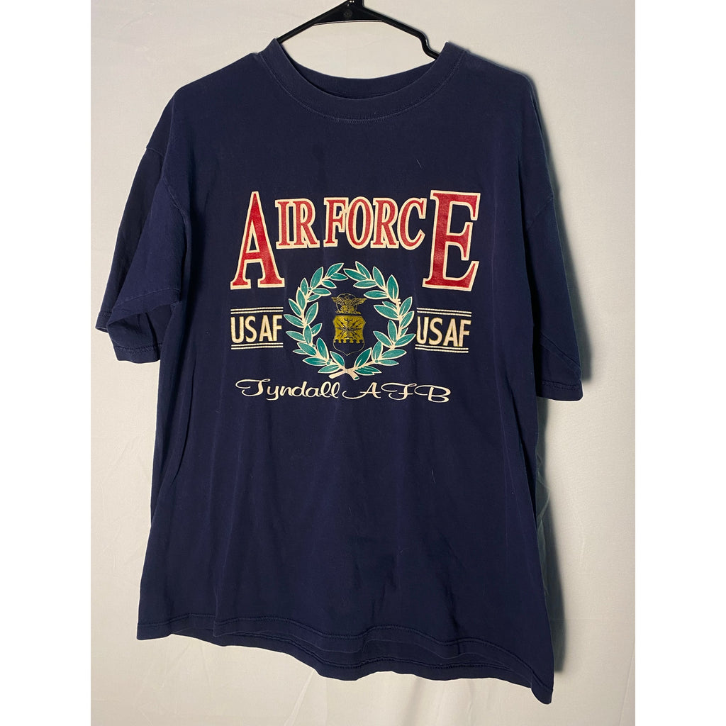 Vintage SOFFE Air Force USAF Navy Blue Jersey Shirt Tyndall Air Force Base Gaphic Printed Large&nbsp;