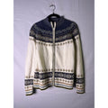 Vintage Tiara International Full Zip Cardigan Sweater Nordic Print Women's Small