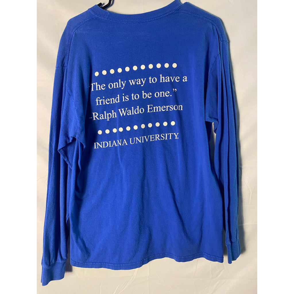 Vintage Gildan Keith Haring Indiana University Blue Long Sleeve Shirt Men Medium
