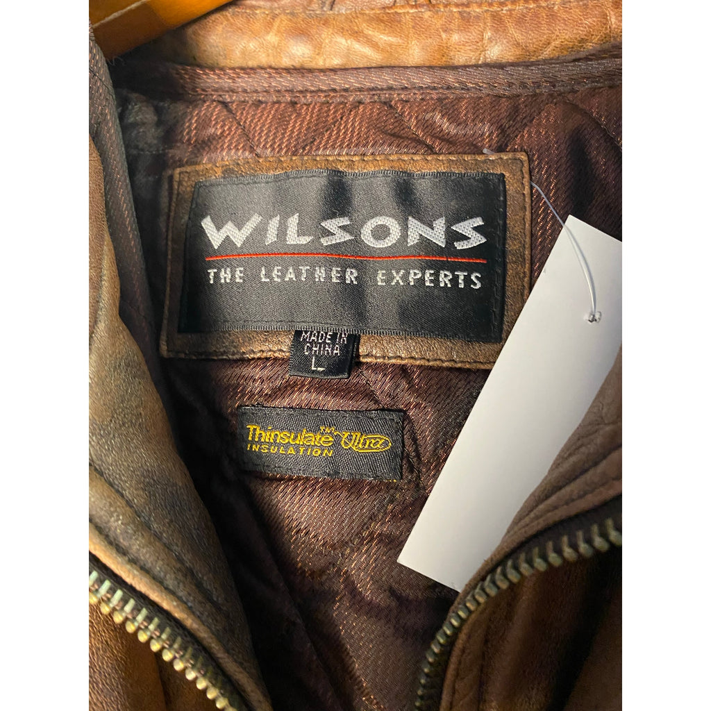 Vintage Wilsons Leather Experts Thinsulate Ultra Genuine Leather Bomber Jacket