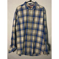 Vintage Quiksilver Blue White Plaid Button Up Long Sleeve Shirt Men's Size XL