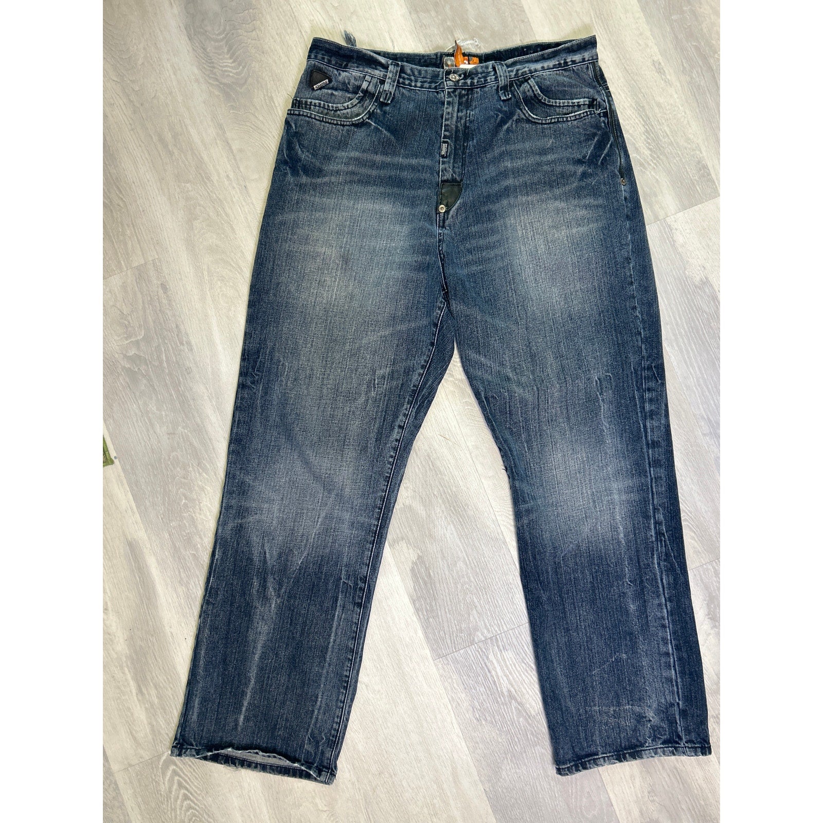 Vintage Y2K Akademiks Straight Leg Dark Wash Baggy Fit Jeans Men's Size 38/34
