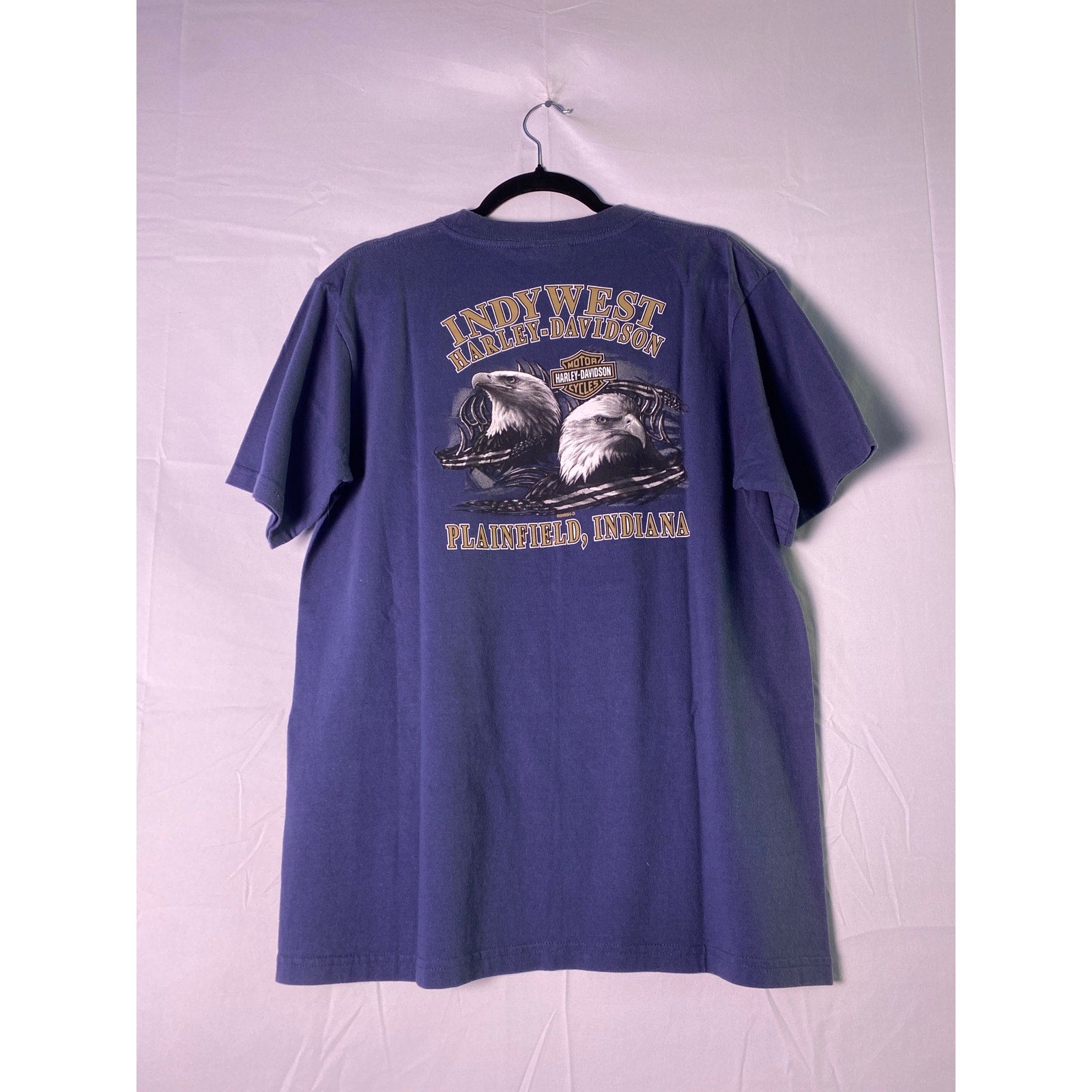 Harley Davidson Motorcycles INDYWEST Plainfield, Indiana Navy Blue T-shirt Large