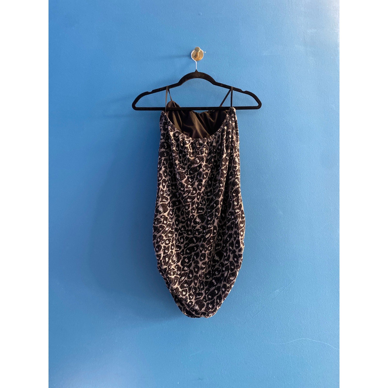 Y2K Fashion Magazine Sleeveless Top/Mini Dress Animal Print Women's Size Small