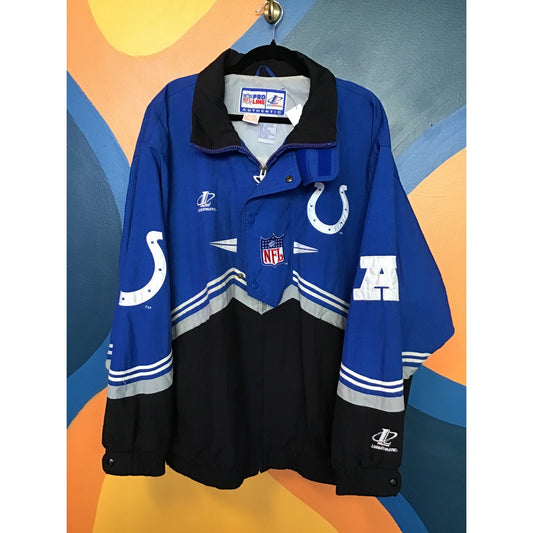 Vintage NFL Pro Line Logo Athletic Indianapolis Colts Full Zip Jacket Mens XL