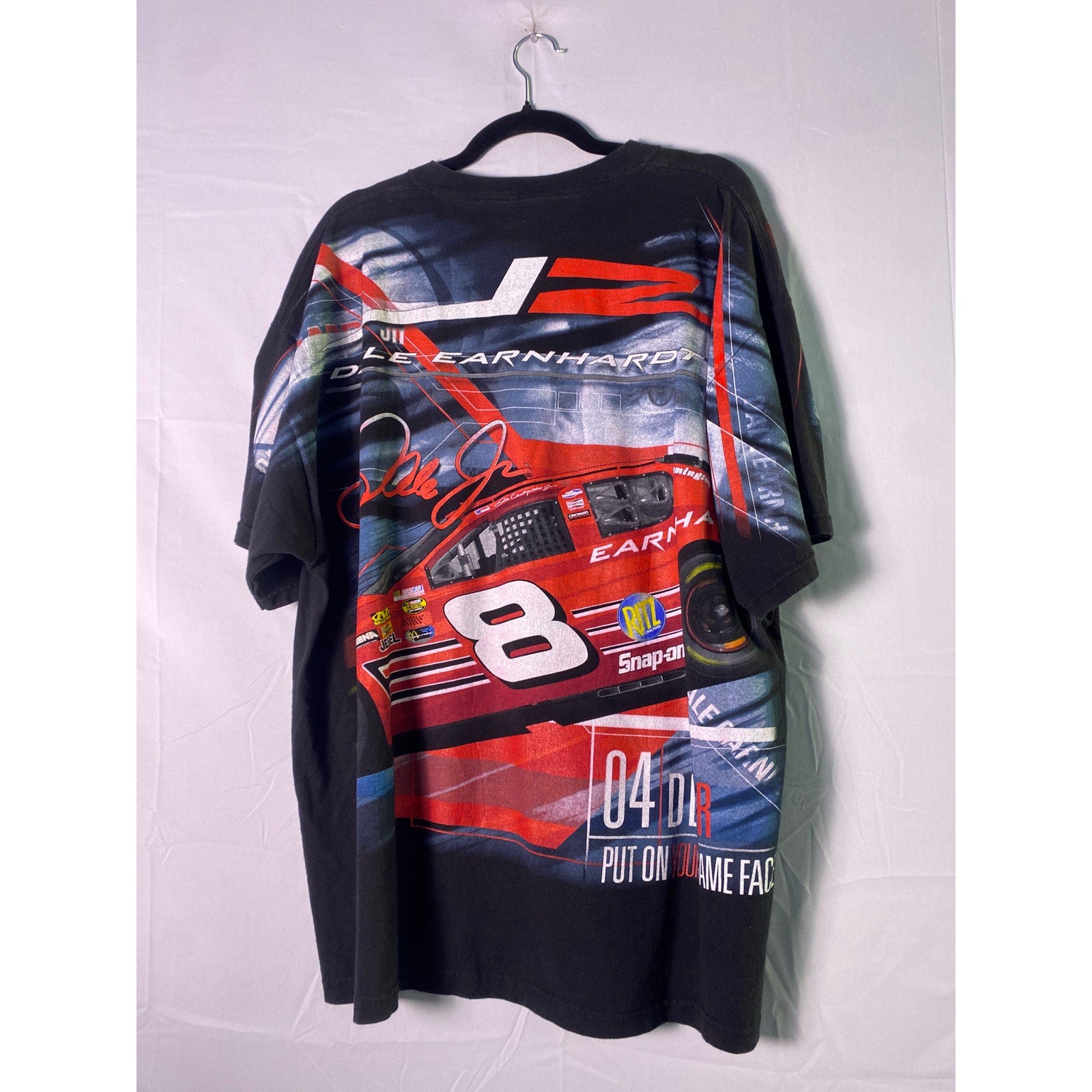 Chase Authentics Dale Earnhardt Jr Put On Your Game Face All Over Shirt Men's XL