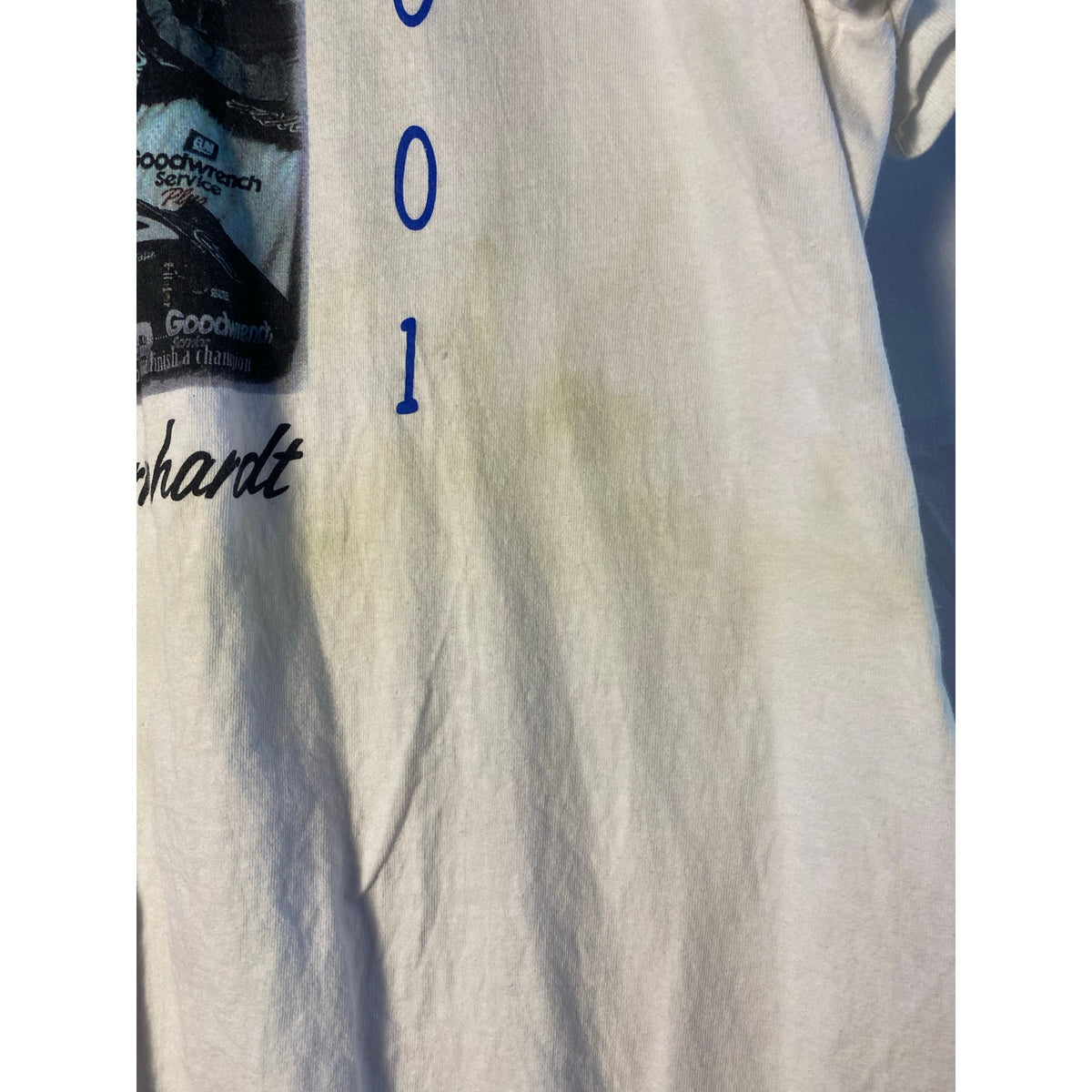 Hanes Dale Earnhardt In Loving Memory 1951-2000 White Graphic Shirt Men's XL