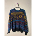 Vintage 80s 90s Micheal Gerald Knit Sweater Fair Isle Nordic Men's Size Large