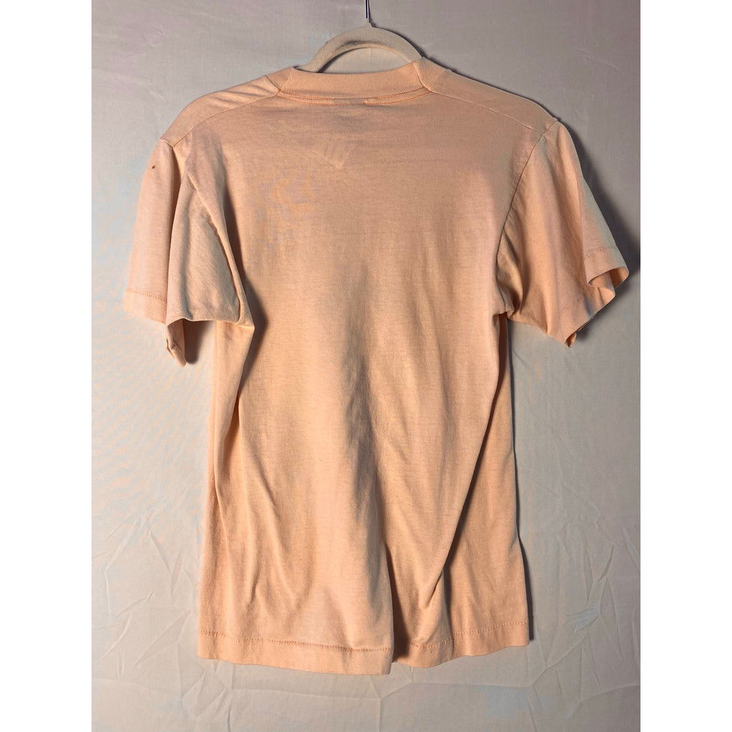 Vintage 90s Screen Stars Best IU University Basics Pink Graphic Shirt Men Medium
