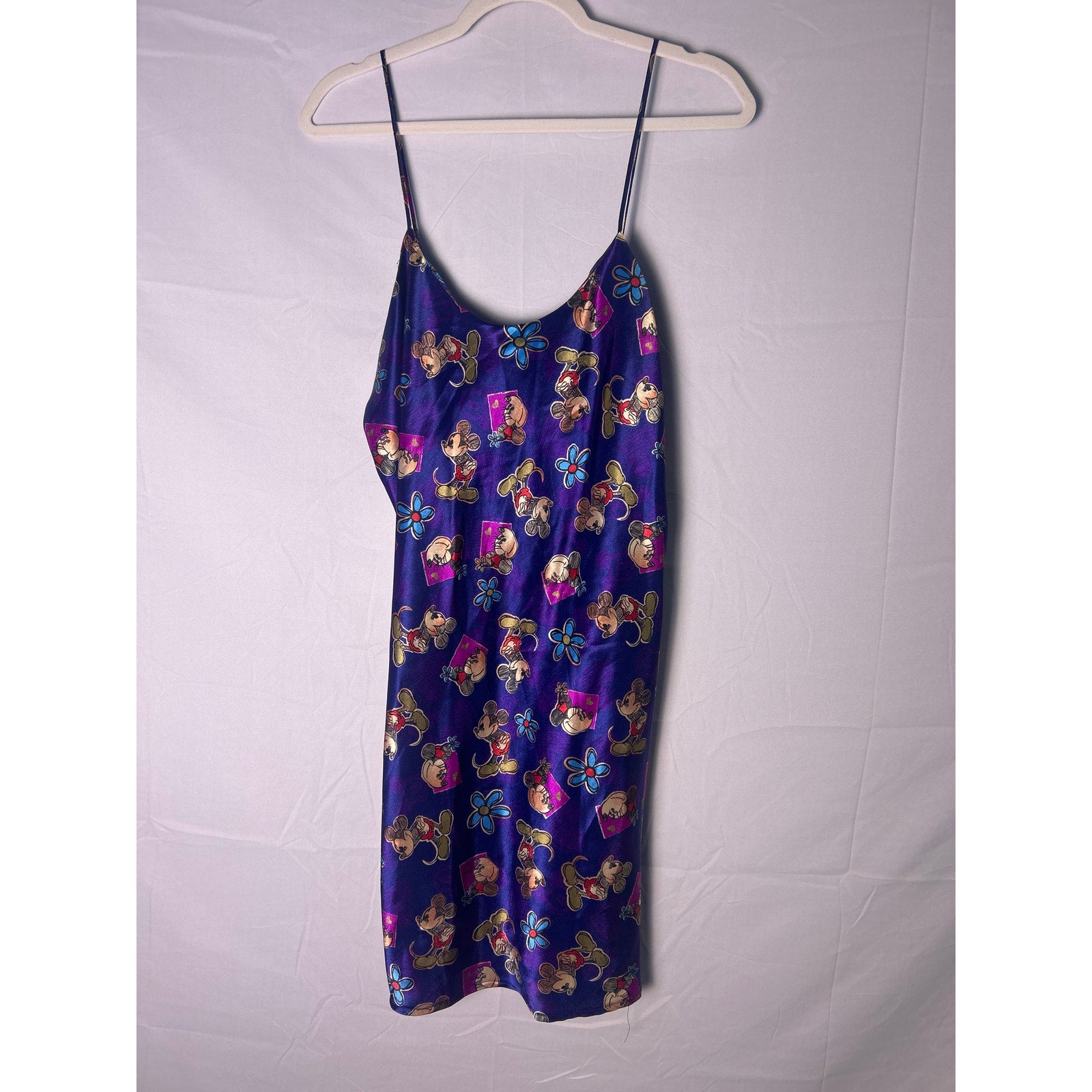 Vintage Y2K Mickey & Co. Navy Blue Disney Mickey Mouse Slip Dress Women's Large