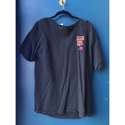 Donnie Baker Q95 Rock’s The Bob & Tom Show Print Black Shirt Men's Size Large