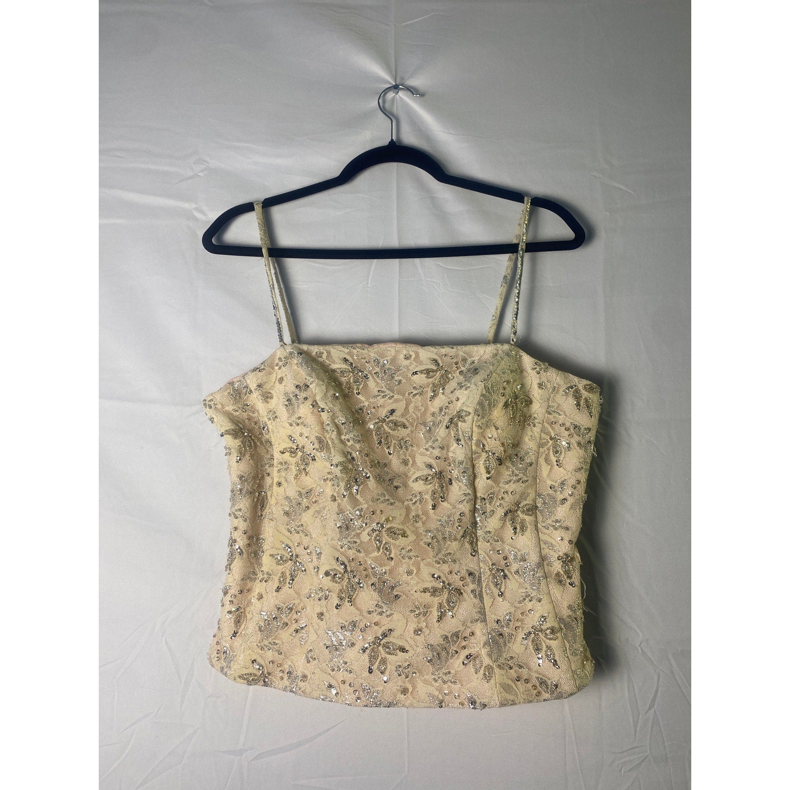 Vintage Pink Beaded Corset Top Lined Sleeveless Women's Size Large?
