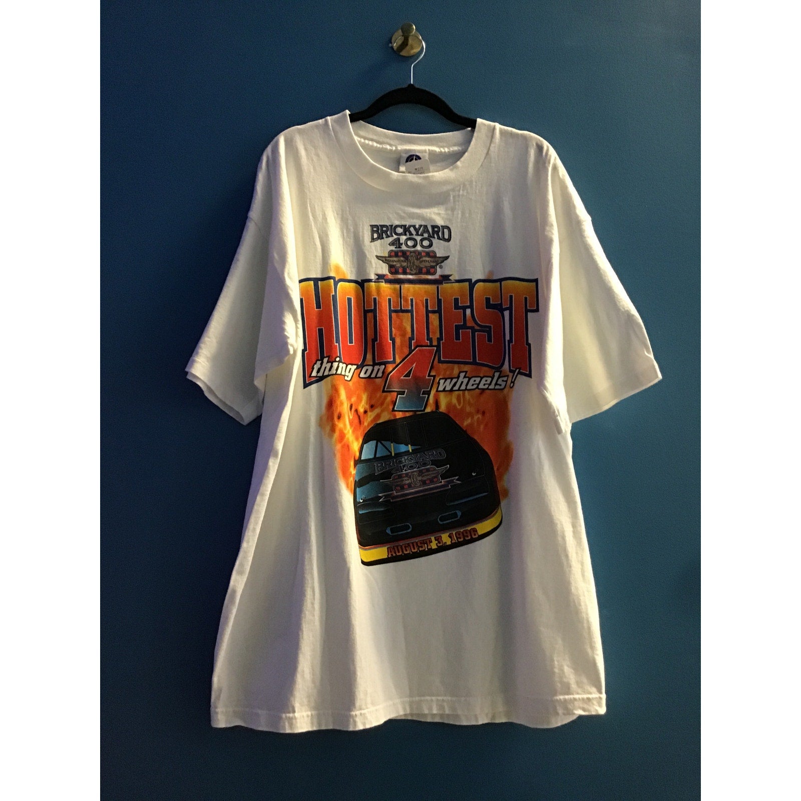 Brickyard 400 HOTTEST thing on 4 Wheels White Shirt Men's Size 2X