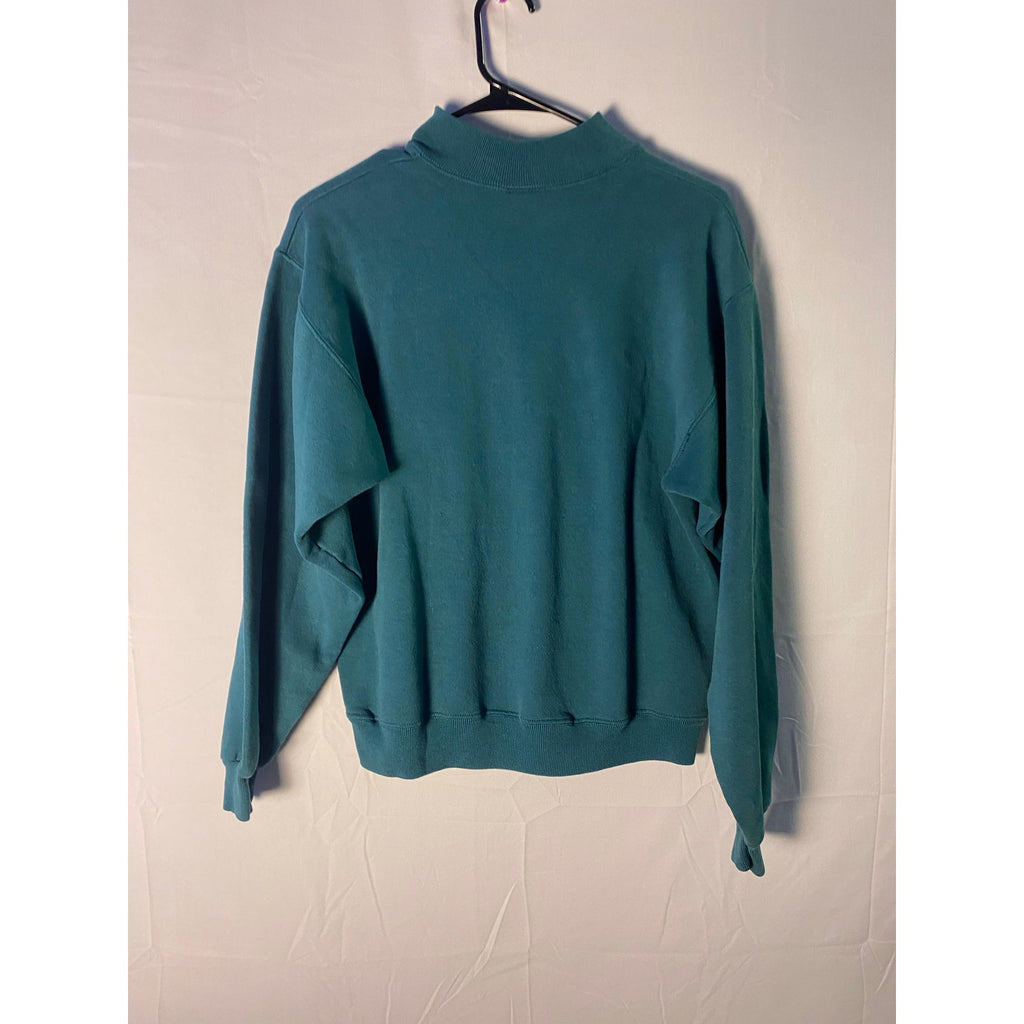 Hanes Bow Heart Shaped Green Crewneck Pullover Sweater Women's Size Medium