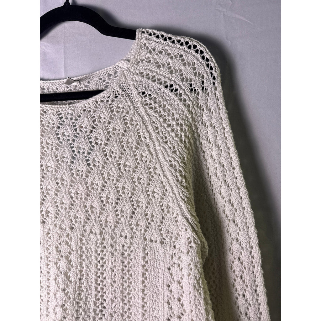 White Open Knit Sweater
