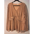 Maurices Lurex Peplum Top Rose Gold Shimmer Sheer Detail Women's Plus Size 2XL