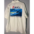 Vintage Z Pesca Barra De Navidad Fishing Charters White Polo Shirt Men's Size XL