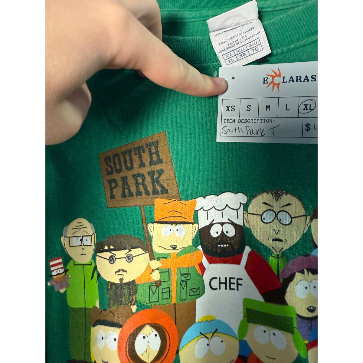 Delta Magnum Weight South Park Characters Graphic Tee Green Shirt Men's Size XL