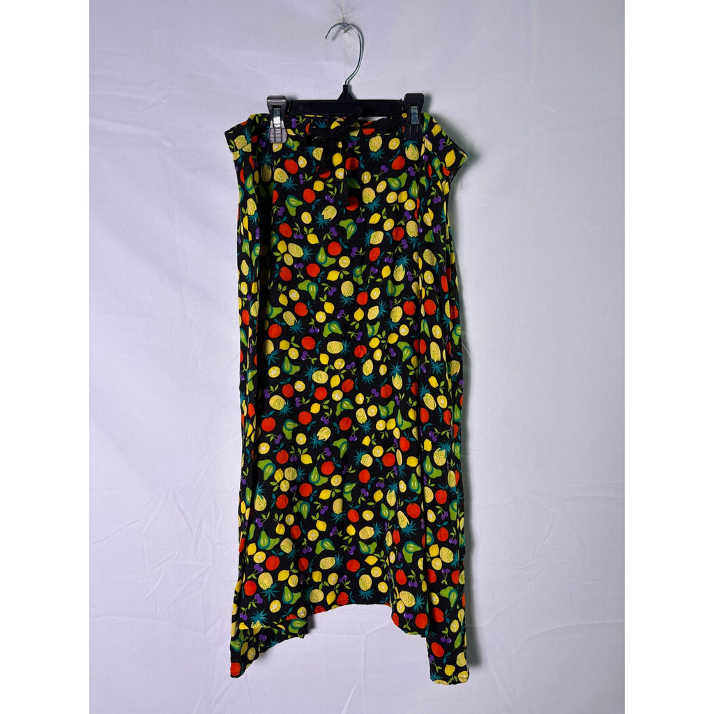 1990's Sag Harbor Rayon Fruit Print Midi Skirt Women's Size Small