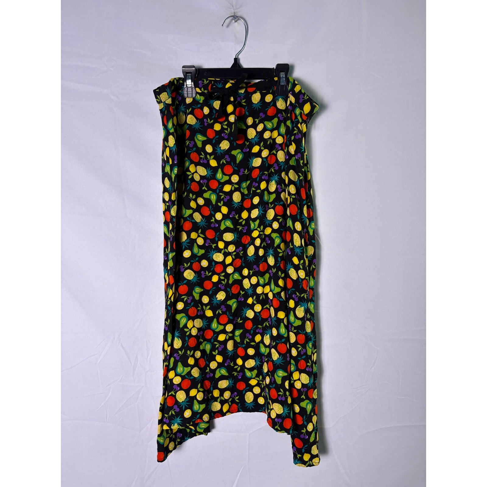 1990's Sag Harbor Rayon Fruit Print Midi Skirt Women's Size Small