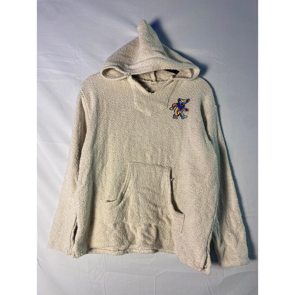 Baja Joe Earth Ragz Cream Grateful Dead Baja Hoodie Tie Dye Dancing Bear Small